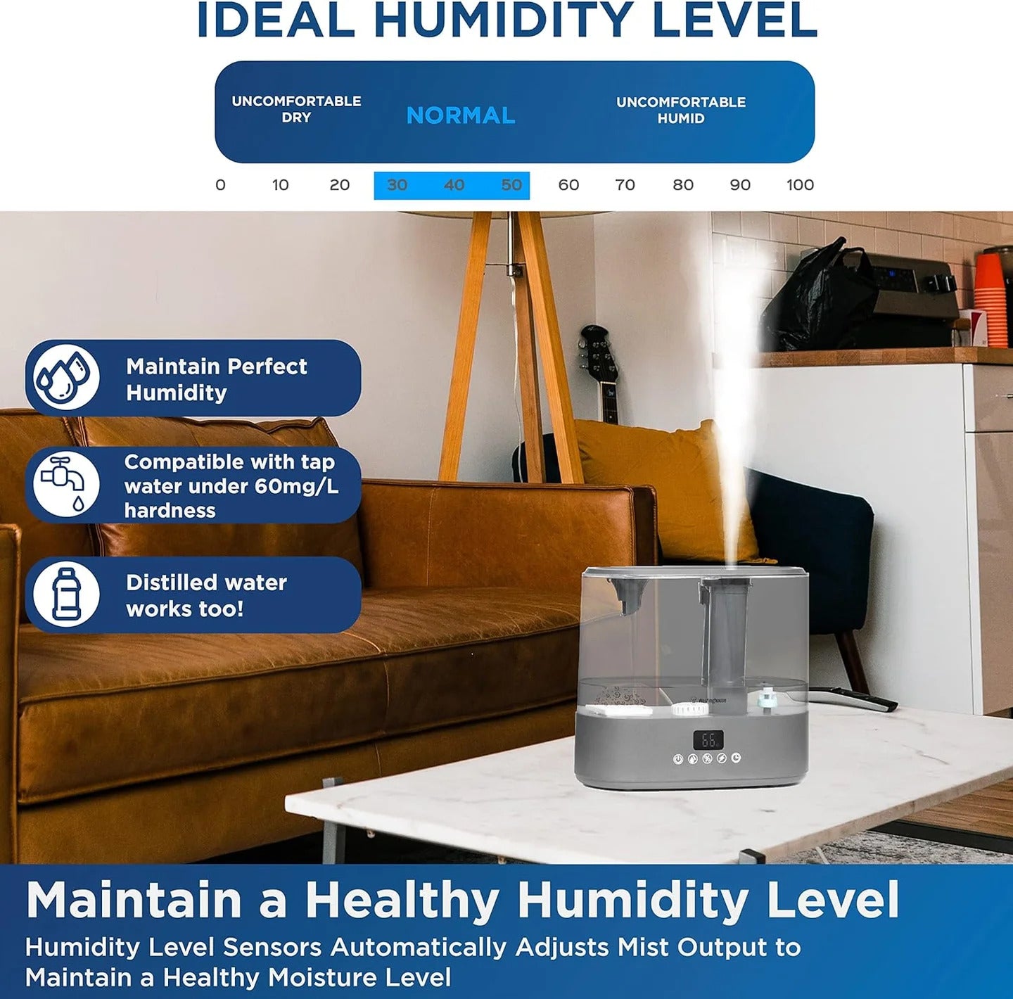 Westinghouse Antimicrobial Air Sterilization 4L Humidifier WSHUJLR2258GY Westinghouse Antimicrobial Air Sterilization 4L Humidifier WSHUJLR2258GY